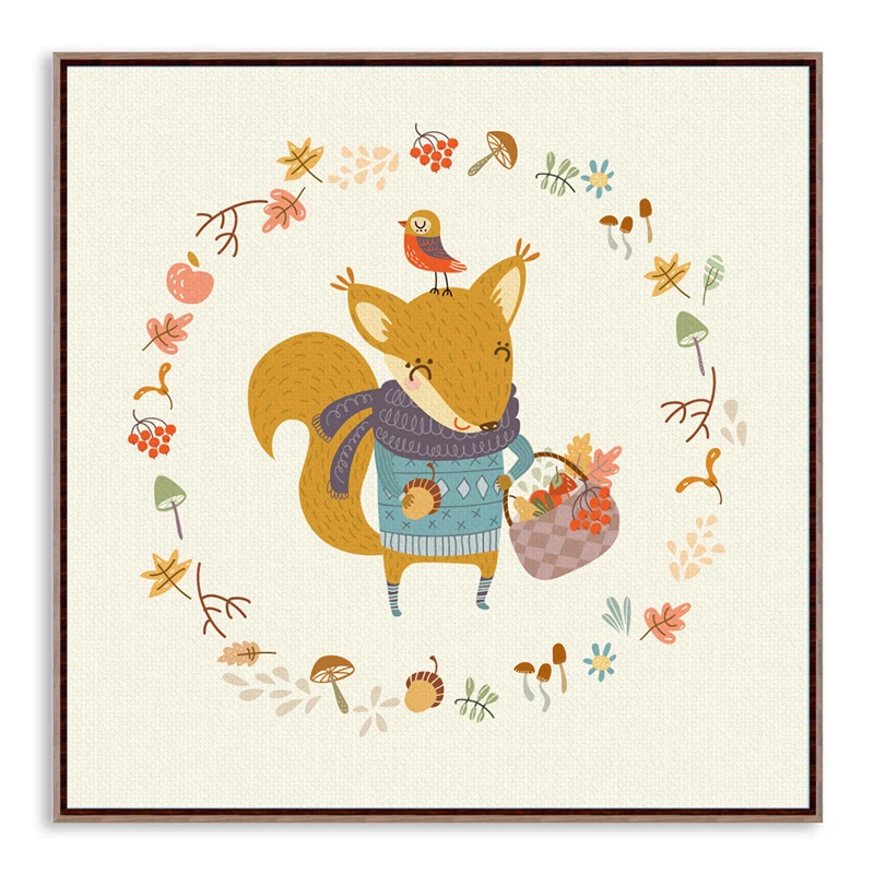 Картина Artdom без оправы с милыми животными на холсте принтом постер настенные