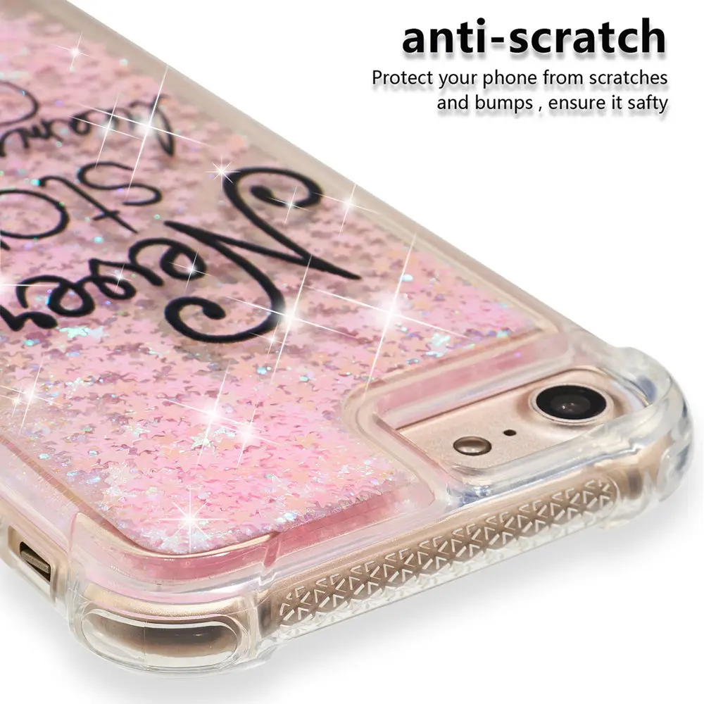Glitter Stars Phone Cover for Apple iPhone 6 6S A1549 A1586 A1589 A1690 A1688 A1699 Dynamic Liquid Debris Quicksand Back Case |
