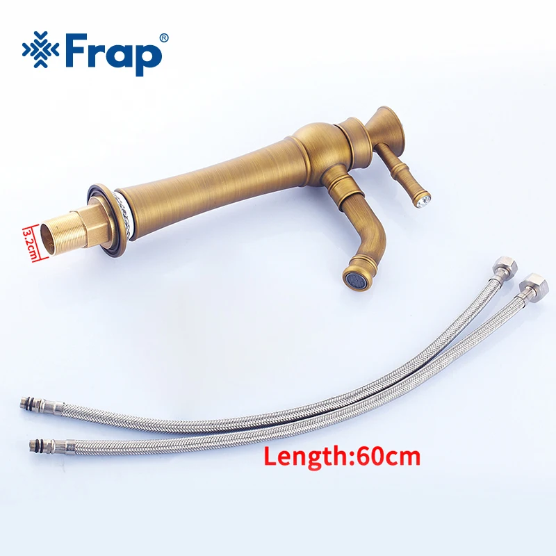 Новый смеситель для раковины Frap латунь ванная комната балкон винтажный стиль одна ручка горячей и холодной