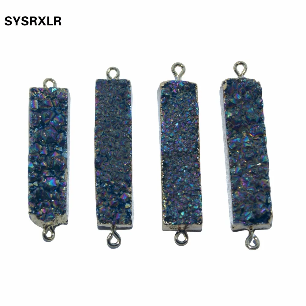 Оптовая продажа натуральный кристалл Druse прямоугольный жеодовый камень черный