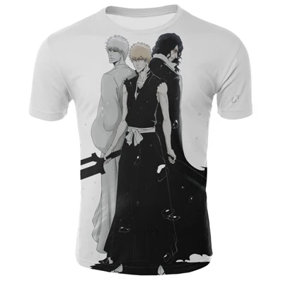 T02016 Новинка года, летняя футболка в стиле Харадзюку с японским аниме «Bleach», футболка с 3d принтом Ichigo для мальчиков, Повседневная футболка+ Размер, S-4XL - Цвет: T02016