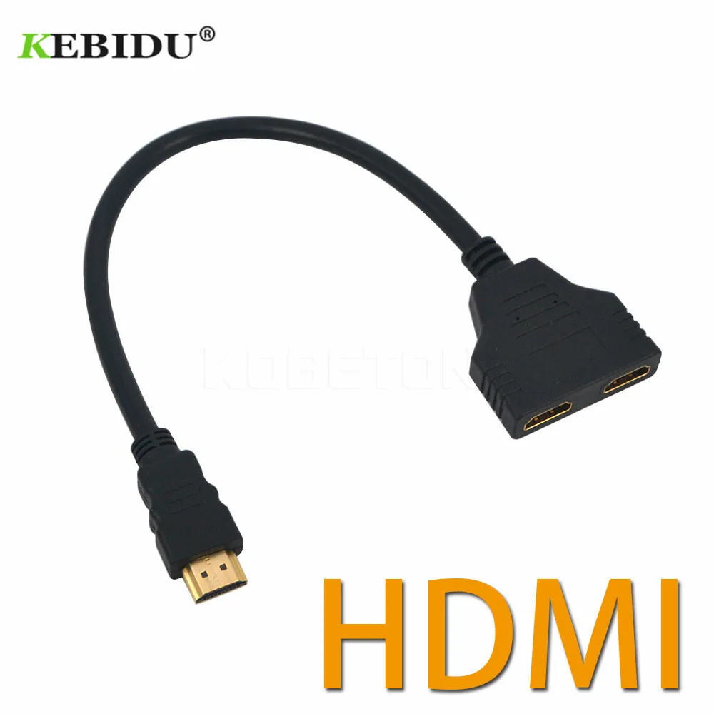 Kebidu 2 порта сплиттер 1 в Выход адаптер Папа мама конвертер видео кабель HDMI