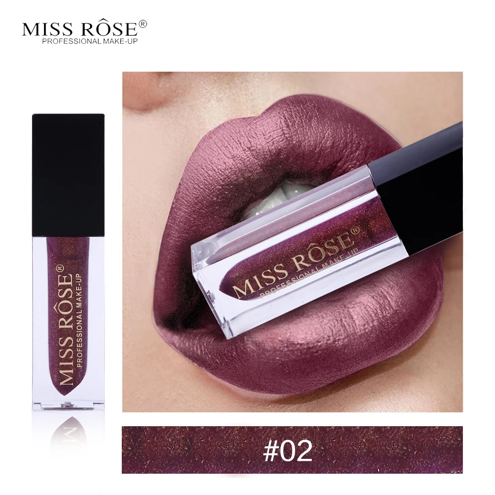 7 цветов Miss Rose Алмазный блеск для губ металлик жидкий тинт для губ пухленькие Губы длительный водостойкий блеск для губ Макияж