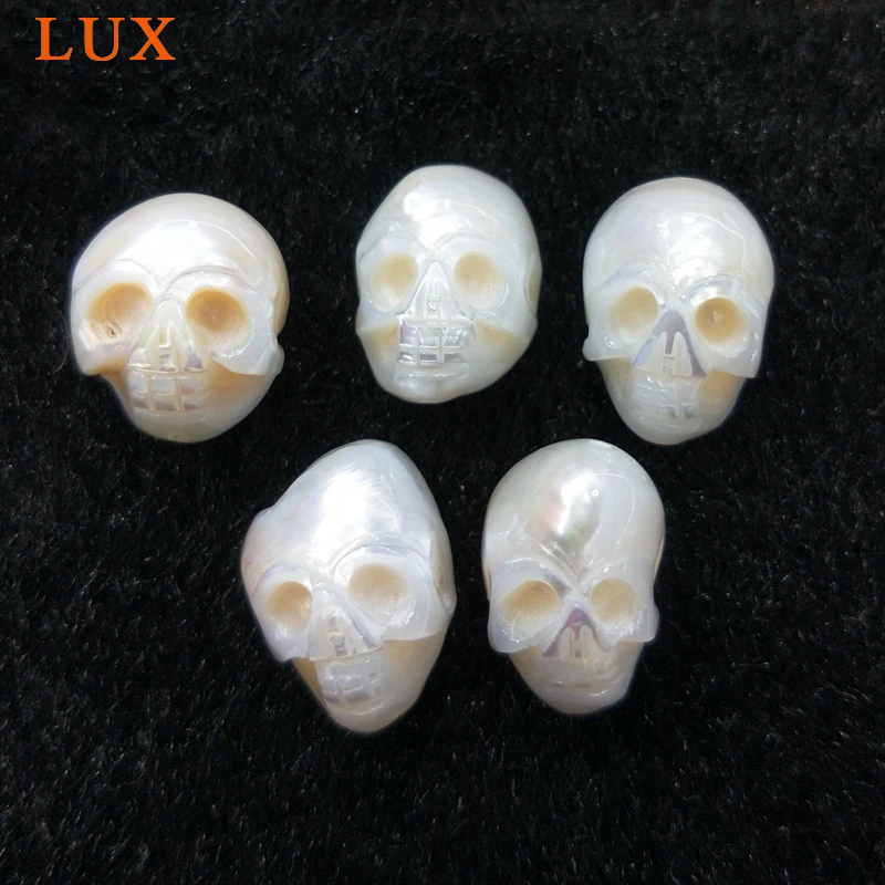 Резьба ручной работы жемчуг жемчужные черепа для ожерелья изготовление