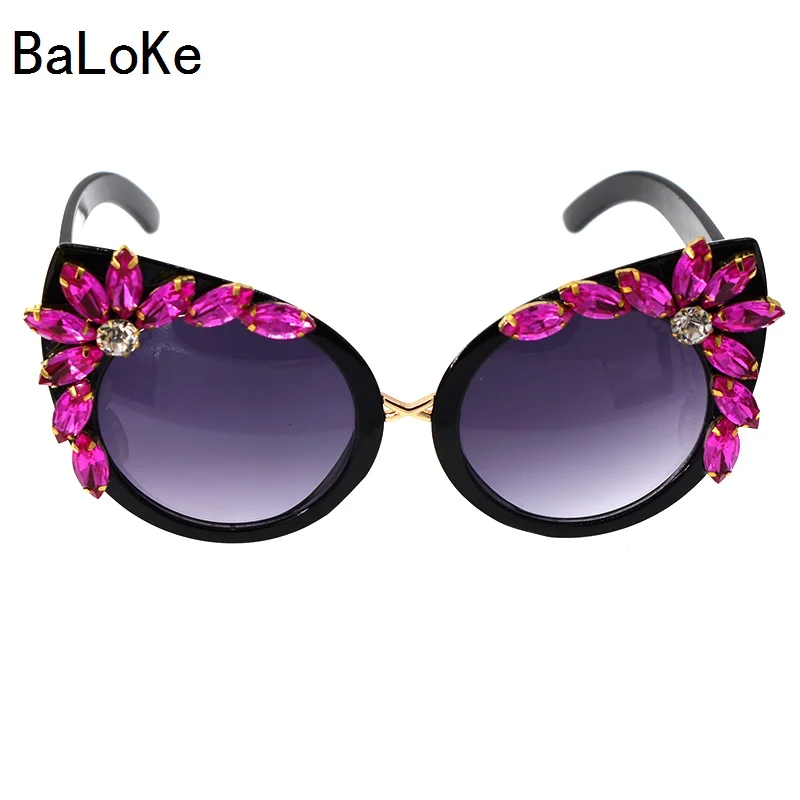 Женские солнцезащитные очки в стиле барокко летние ретро|rhinestone sunglasses|girls