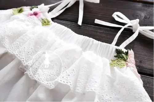 Летняя блузка с цветочным принтом на бретелях для маленьких девочек джинсовые