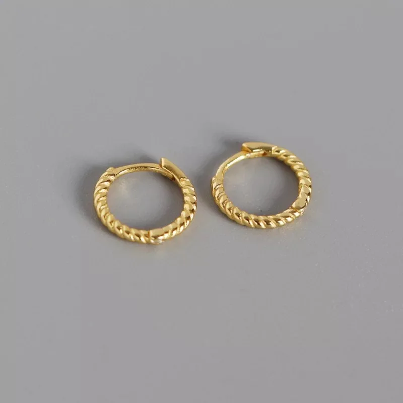 1 pair gold 9mm Серьги из стерлингового серебра 925 пробы, лаконичные минималистичные геометрические кольца для ушей, трендовые дикие милые серьги для девушек - Окраска металла: 1 pair gold 9mm