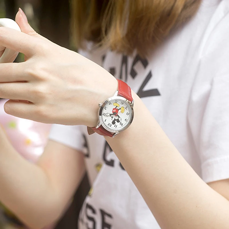 Дисней Женщины Микки Маус милая девушка любовь подарок Очаровательные кожаные