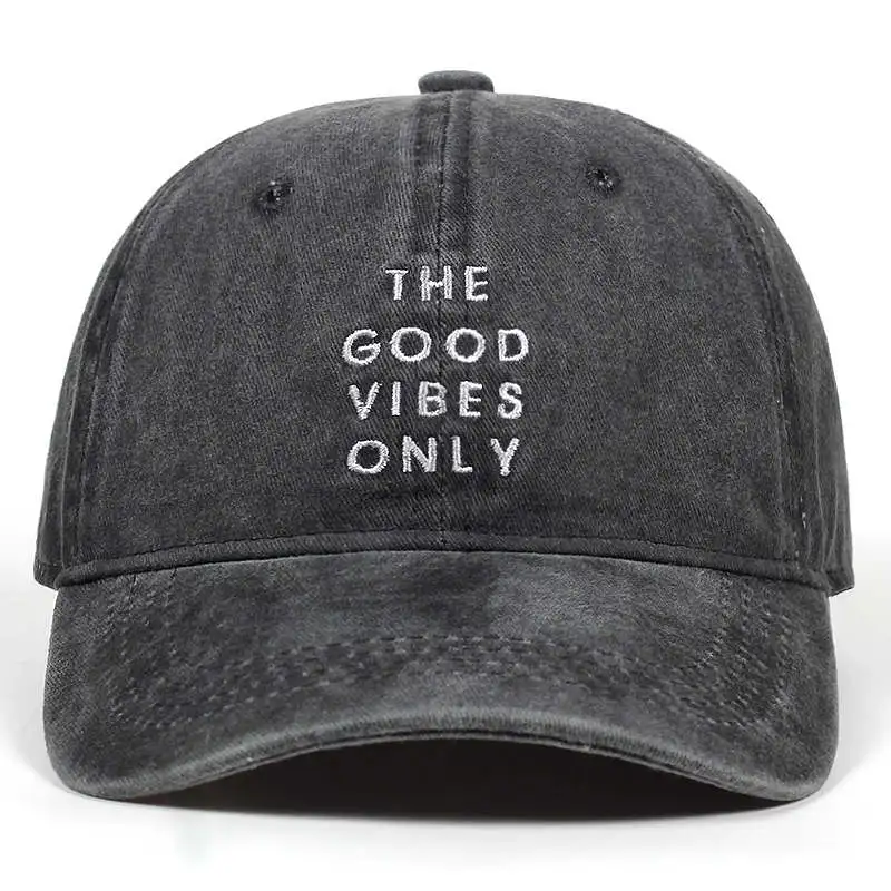 Шляпа c вышивкой из мытого хлопка THE GOOD VIBES ONLY для отца мужчин женщин хип хоп Snapback