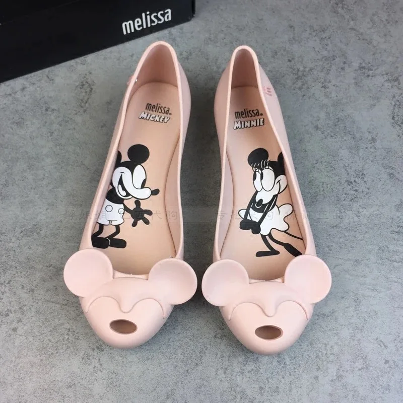 Женские прозрачные сандалии Melissa на плоской подошве с рисунком Микки Мауса