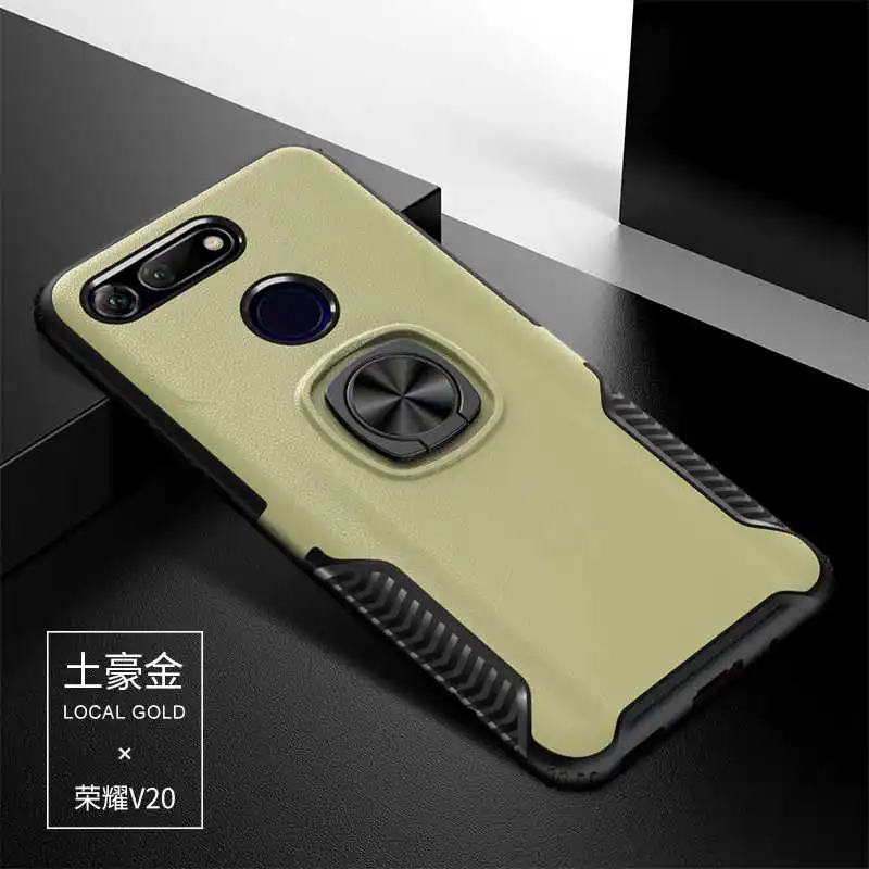 Gold Противоударная подставка чехол для huawei Y7 Y6 Y5 Prime для телефона повышенной прочности с протекторным рисунком и чехол для Honor 8X Max 7X V20 V10 Nova 4 3 3i держатель чехол - Цвет: Gold