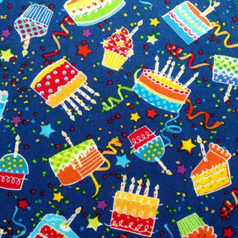 Новый Широкий 105 см мультяшный торт на день рождения хлопковая ткань с синей
