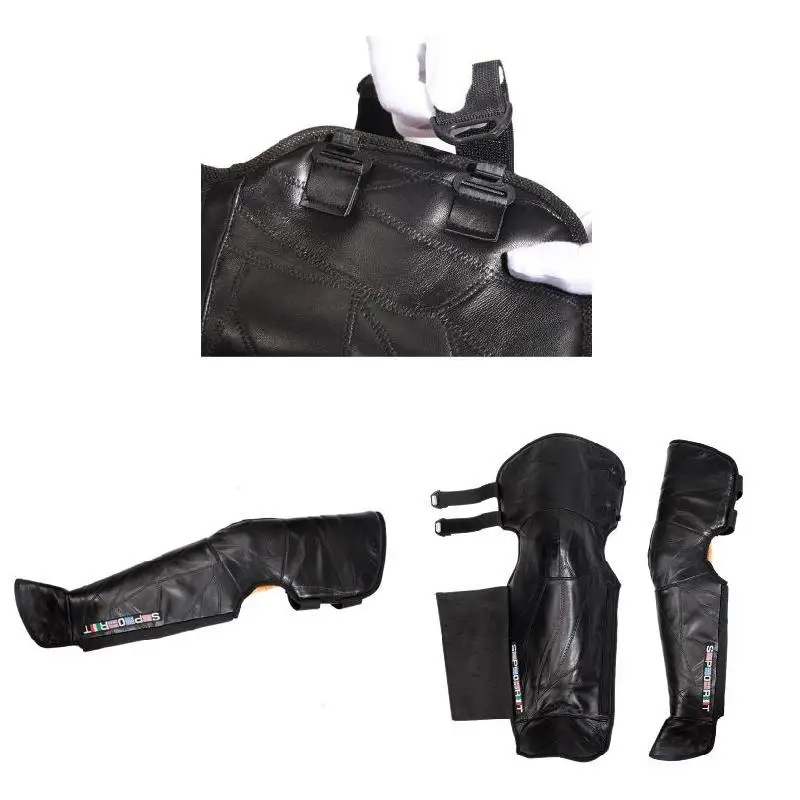 Хорошие здоровые 2 шт мотоциклетные кожаные наколенники плюшевые утепленные