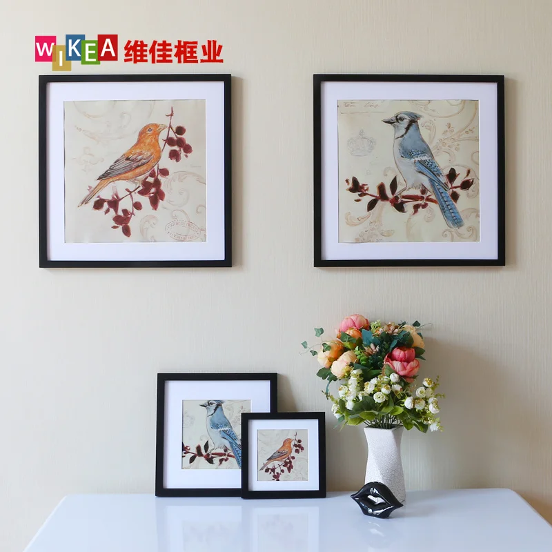 Цветная квадратная деревянная рамка фоторамка настенная художественная