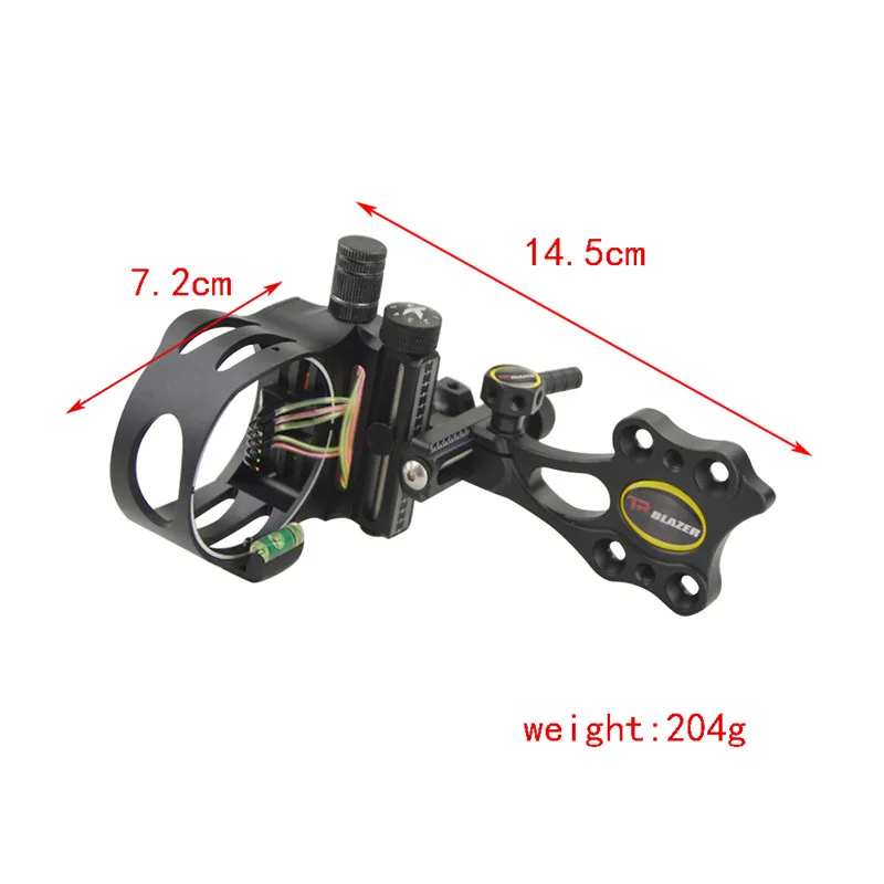 

1Pc Archery Bow Sight 0.019" Fiber 5-pin Sight Micro Adjustable for Outdoor Compound Bow Shooting Aiming Hunting Accessories