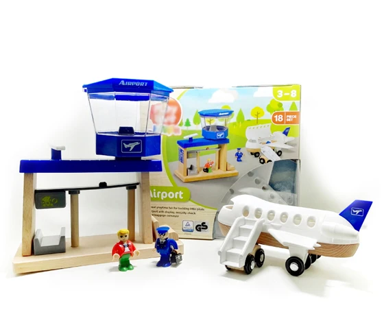 2 set of 1 boxes Подходит для деревянных трек-сцена, аксессуары, белый самолет с куклами, платформа аэропорта, совместимая с деревянными Брио треками - Цвет: 2 set of 1 boxes