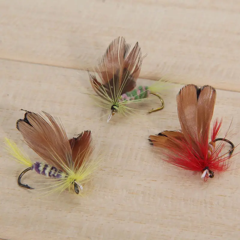 12 Pcs/Lot 2cm Wet Dry Trout Flies Fly Fishing Bass Lure Hook Stream Tackle Float | Спорт и развлечения
