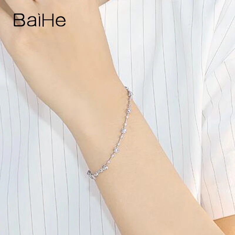 BAIHE Solid 14K желтый/белый/розовое золото 1CT H/SI природные бриллианты Свадебные модные