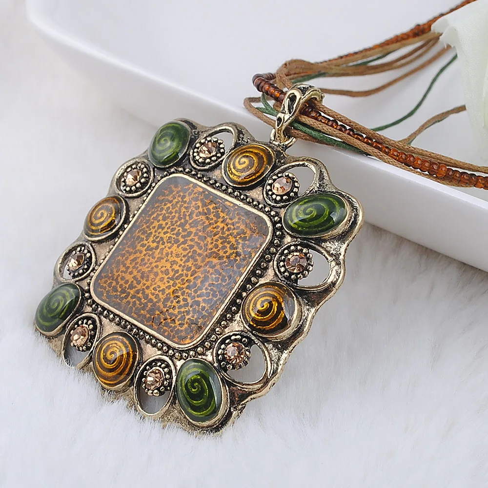 Vintage Necklace Environmentally Friendly Zinc Alloy Rhinestone Bohemia Style Ladies Pendant | Украшения и аксессуары