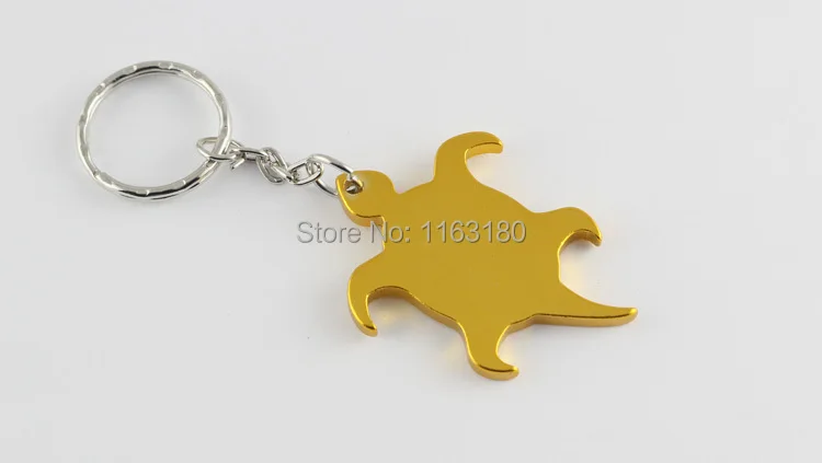 120 шт./лот форма черепахи алюминиевый сплав брелок открывалка для бутылок сделать