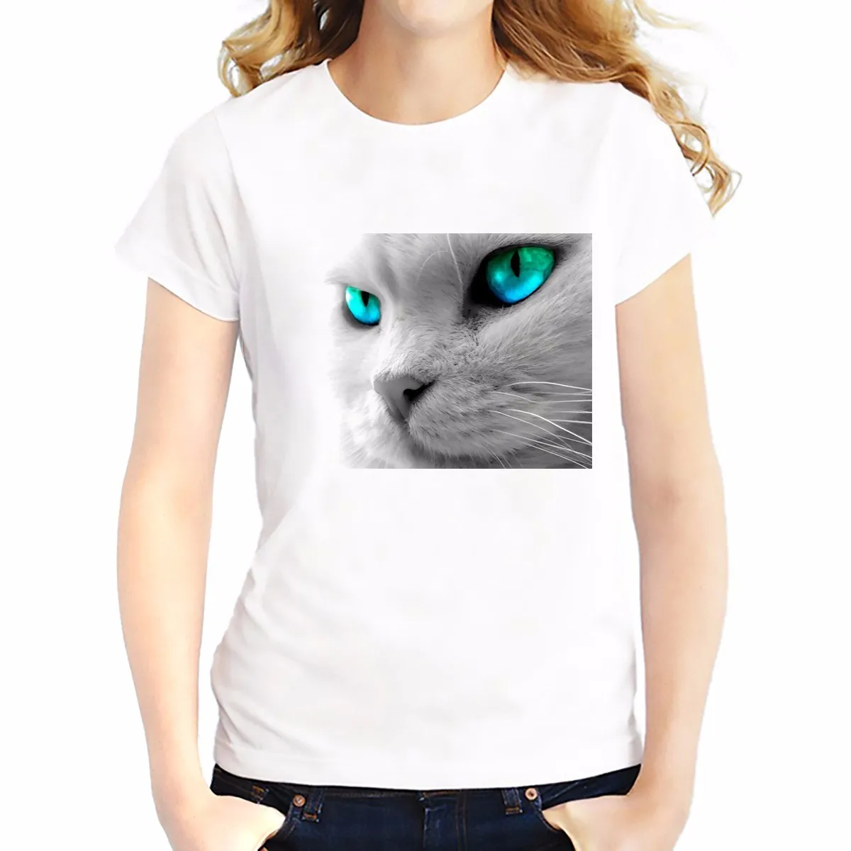 Футболка женская с круглым вырезом дышащая мягкая удобная рубашка 3d принтом