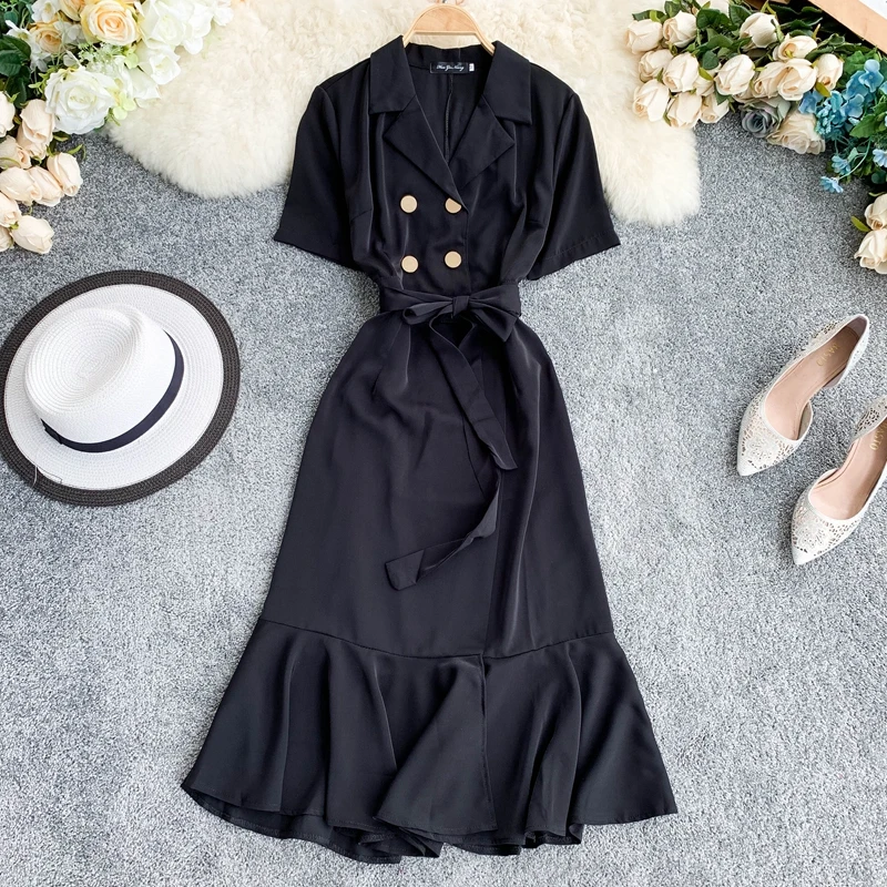 2019 Новая мода Женская Летнее платье оборками Русалка с коротким рукавом
