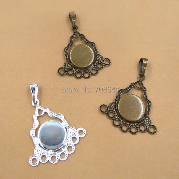 Пустые круглые основа 10 мм винтажные филигранные треугольные Кабошоны с цветами