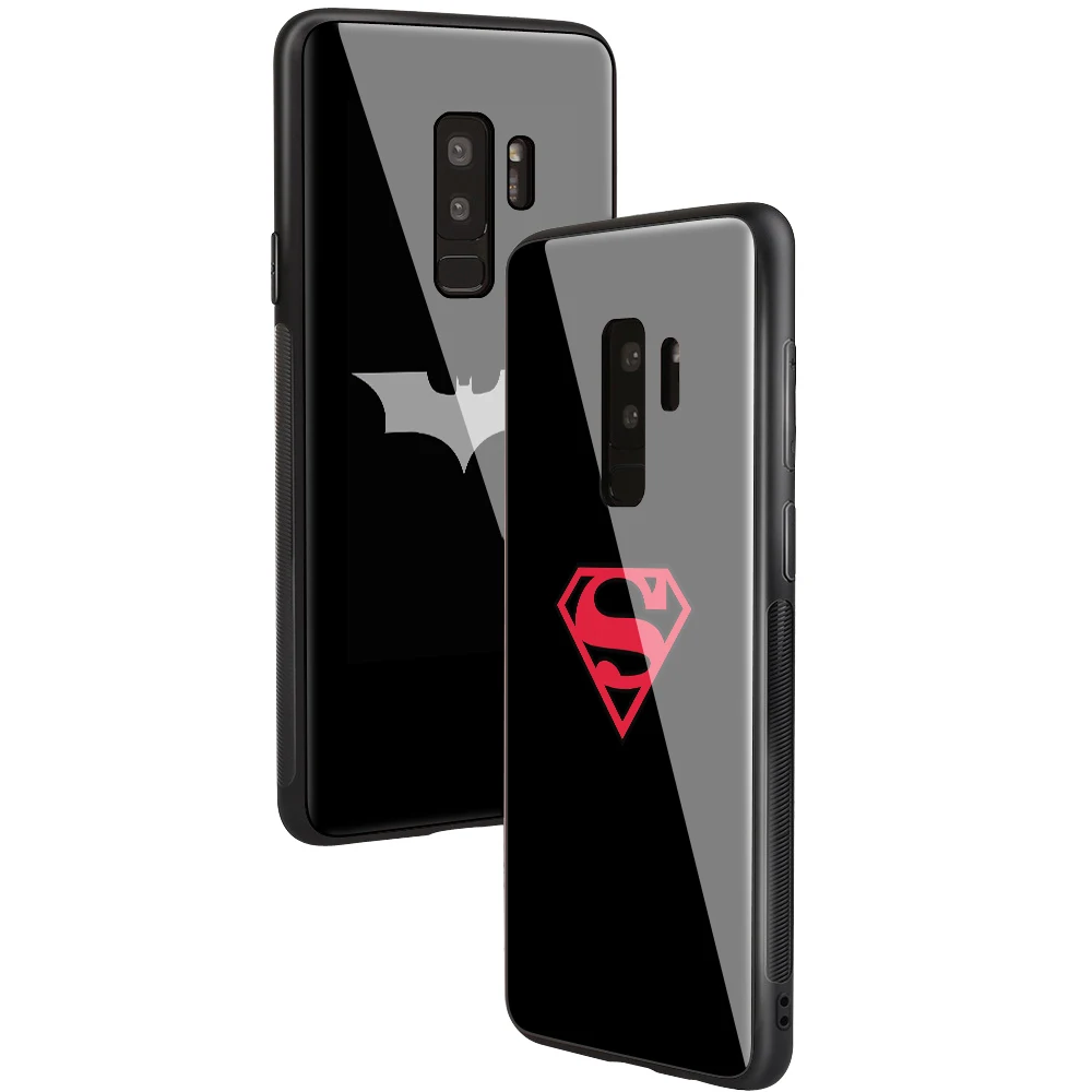 Ститч Супермен Микки из закаленного стекла чехол для телефона для Sumsung galaxy S8 Plus S9 S10 Plus note 8 9 DIY индивидуальный чехол для телефона