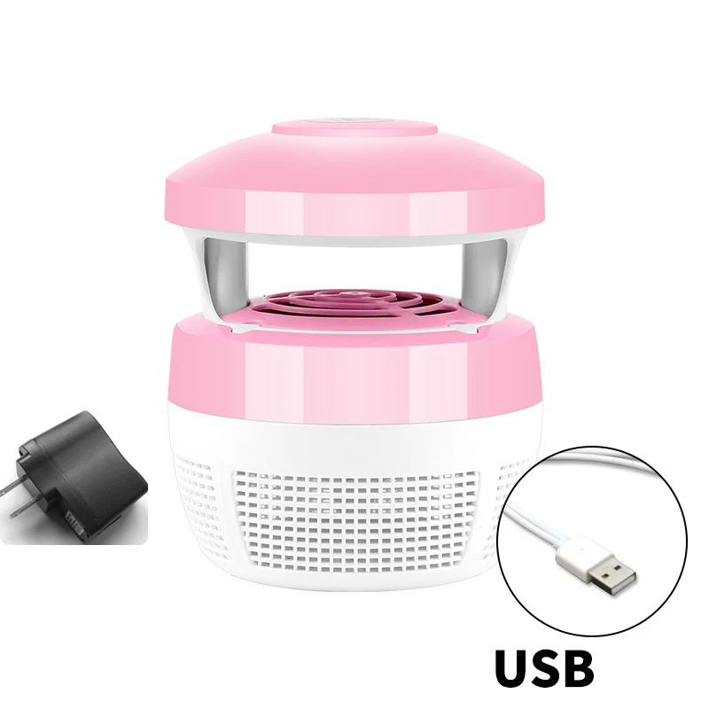 pink USB зарядка антимоскитная лампа Смарт оптически контролируемый безопасности москитная убийца лампы - Цвет: pink