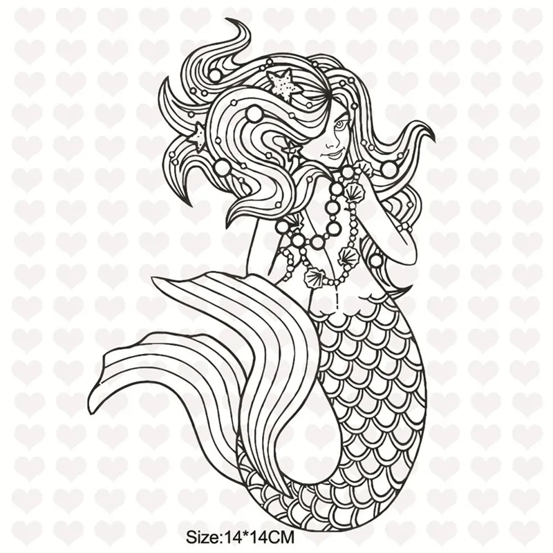 InLoveArts 1Pc/lot 14*14cm 2018 New Arrivals Clear Stamps Scrapbooking Card Making Decorative Stamp Mermaid Rubber | Канцтовары для