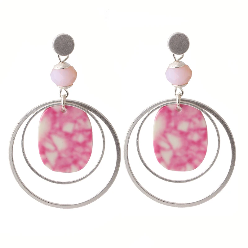 Женские серьги Sehuoran из цинкового сплава с резеином и медными круглыми длинными