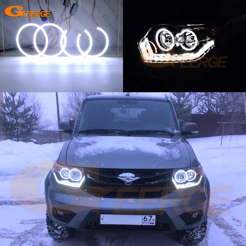 Для Baijah Tulos UAZ Патриот отличное ангельские глазки Ультра яркое освещение COB комплект светодиодов «глаза ангела» halo кольца