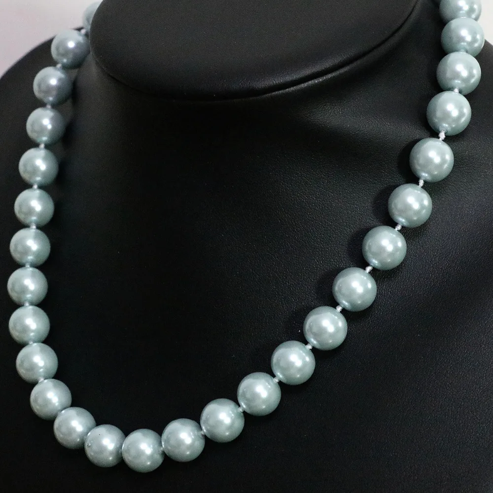 Красивый светло голубой круглый корпус имитация жемчуга 8 10 12 14 мм Прекрасный