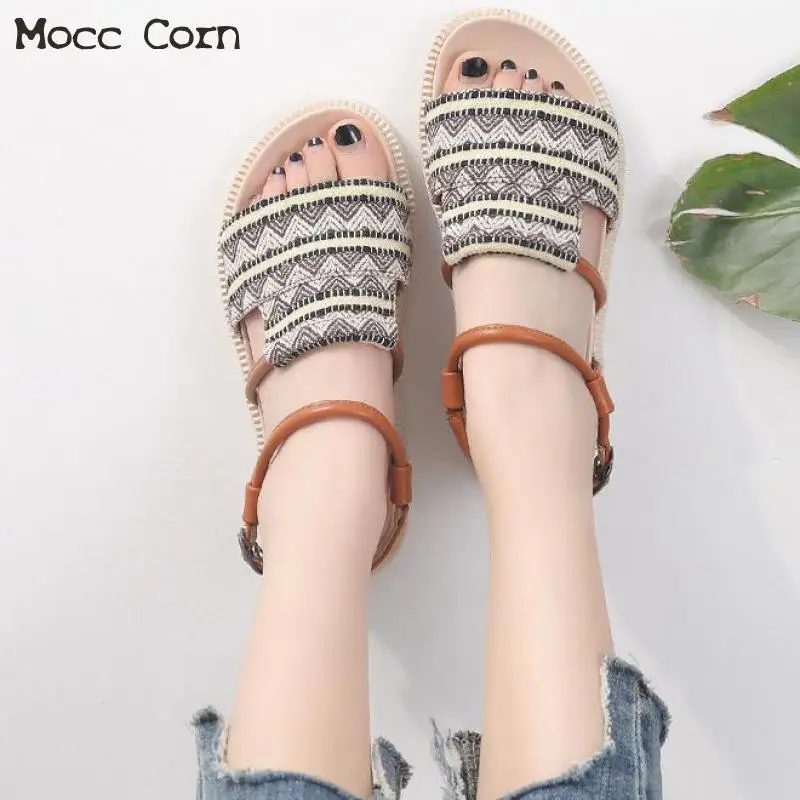 Сандалии женские на платформе пляжная обувь плоской подошве шлепанцы