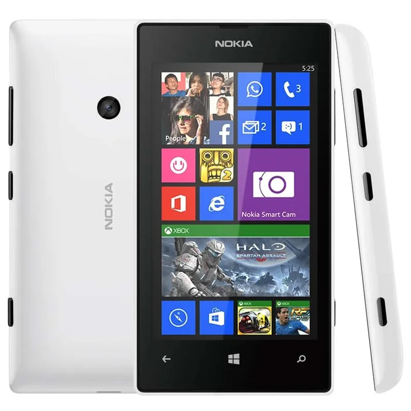 Горячее предложение,, Nokia Lumia 525, разблокированный мобильный телефон Nokia 525, Windows, двухъядерный, 4 дюйма, ips, 8 ГБ, МП, один год гарантии, отремонтированный