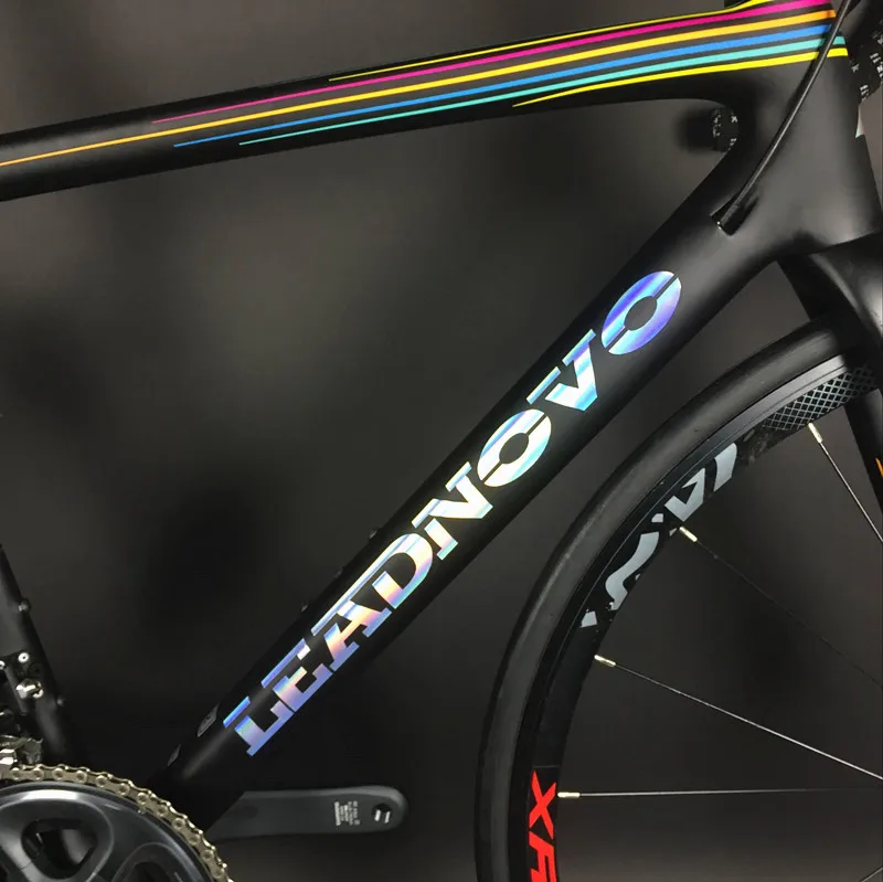 Радужная легкая карбоновая рама для шоссейного велосипеда UD полностью
