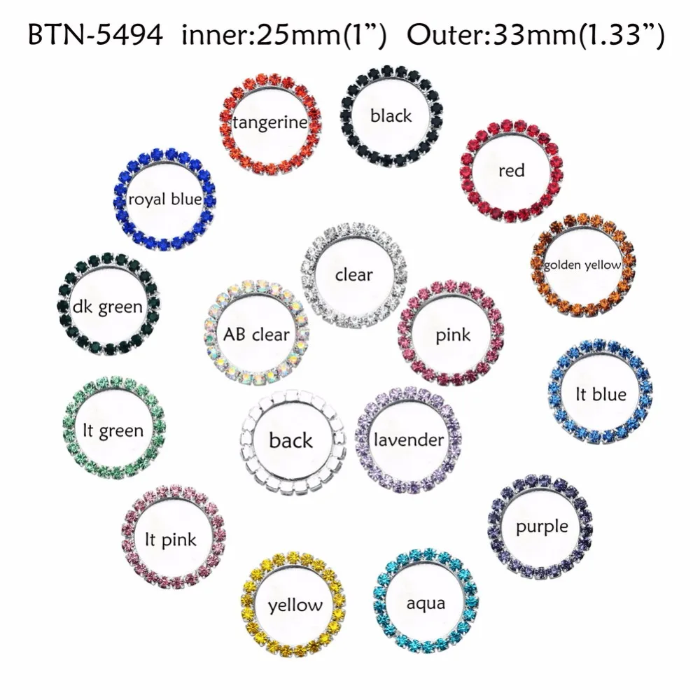 Пуговицы для стразы 25 мм кабошонов 16 цветов 100 шт. BTN-5494