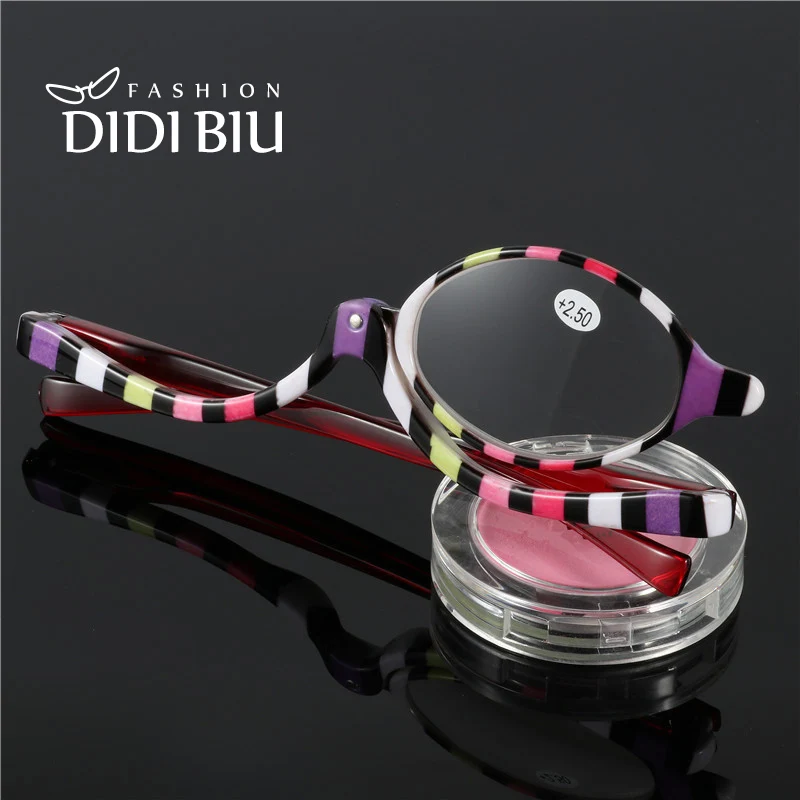 Женские вращающиеся увеличительные очки косметические складные для чтения с