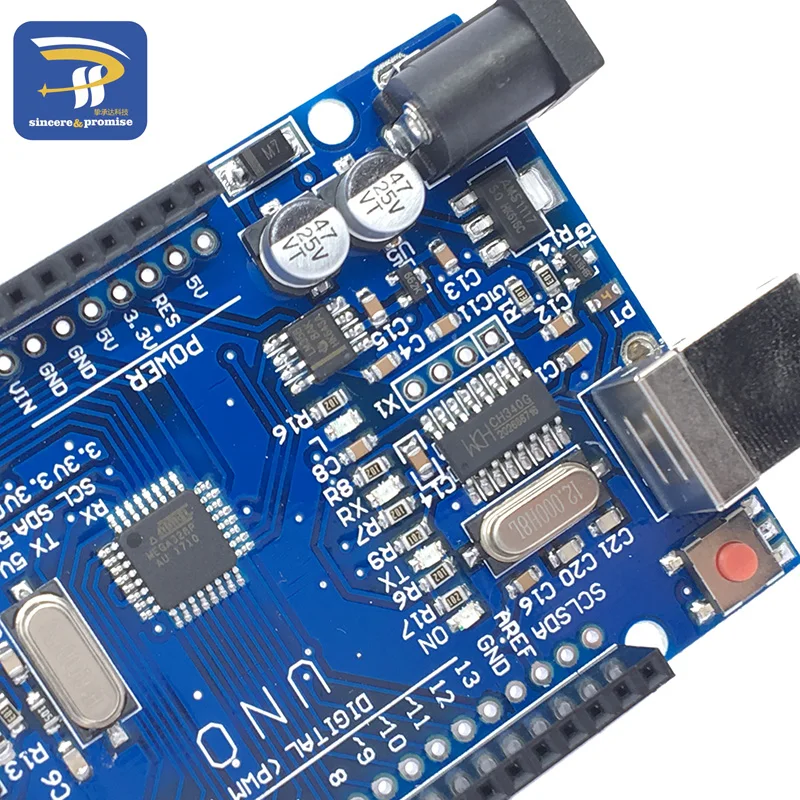 Один набор UNO R3(CH340G) MEGA328P для Arduino UNO R3 с корпусом USB кабель ATMEGA328P-AU макетной платы