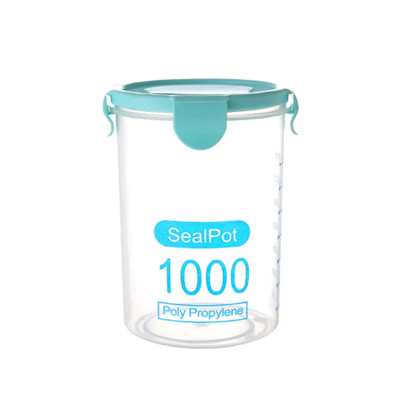 1000ml Влагостойкий Кухонный Контейнер для хранения, запечатывание коробки для хранения пищи, пластиковый контейнер для свежего горшка, прозрачный герметичный контейнер, пластиковый набор - Цвет: 1000ml