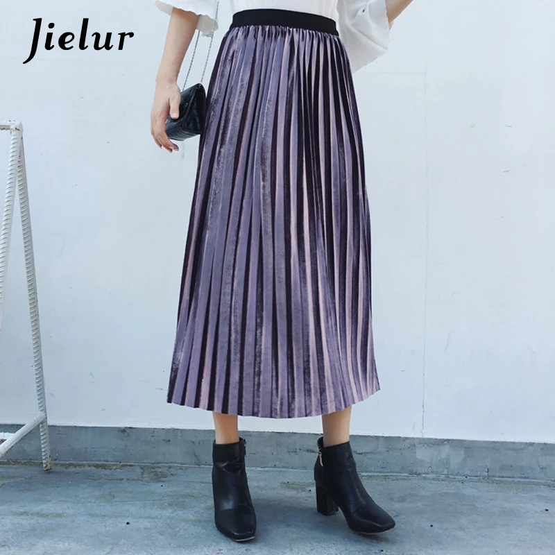 Женская бархатная юбка с высокой талией 8 цветов|falda fashion|velvet skirt womenvelvet |