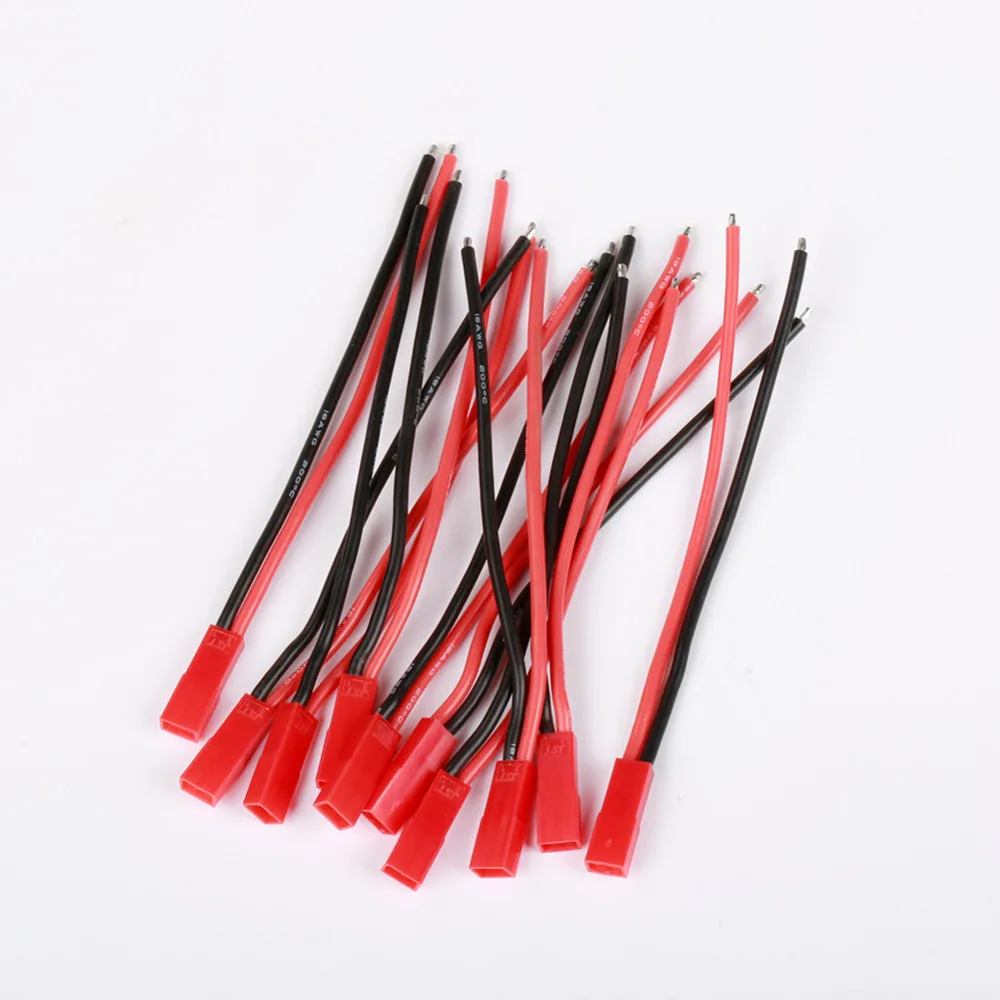 10 шт. JST разъем кабель мужчины с 100 мм 18awg/30 20awg силиконовый для FPV RC lipo Батарея