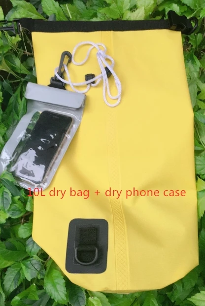 yellow dry bag B9 плавающая Водонепроницаемая сухая сумка 500D 10L плавающие сухие сумки для снаряжения для катания на лодках, каякинга, рыбалки, плавания с сухим футляром для телефона - Цвет: yellow dry bag