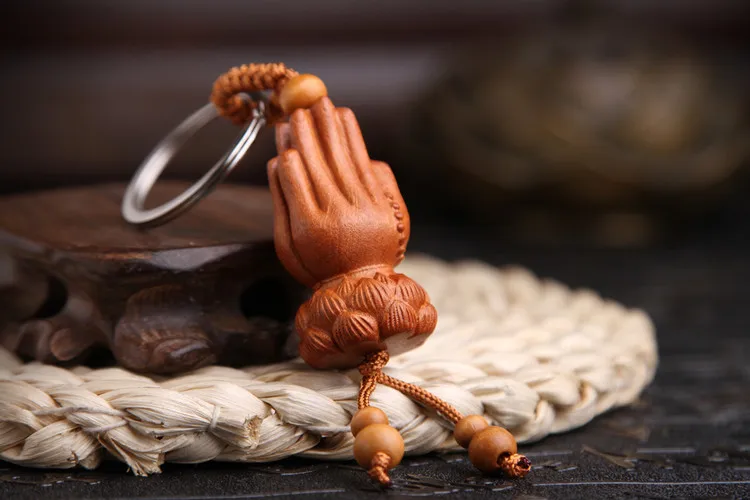 Винтажный Брелок с подвеской из дерева персика в форме Будды|keychain vintage|bag pendantkey chain