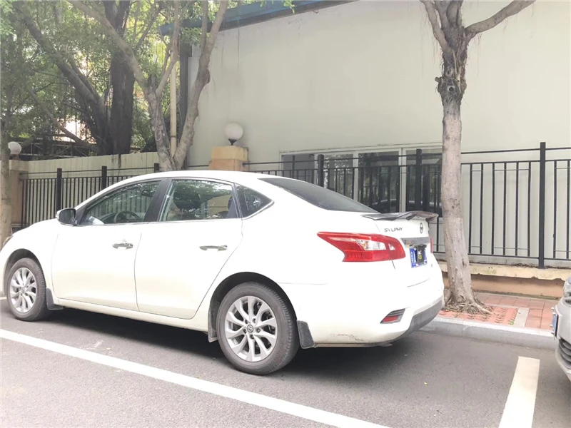Использовать для Nissan Sylphy sentra спойлер 2012 13 14 15 16 17 18 лет углеродное волокно/FRP заднее крыло R стиль спортивные аксессуары