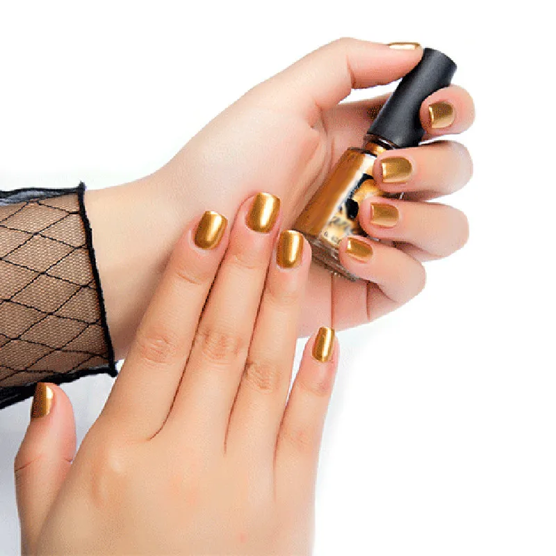 Зеркальный эффект лак для ногтей металлик 6 мл серебро золото Nagellak аксессуары Vernis Miroir модное Базовое покрытие Блестящий лак TSLM1