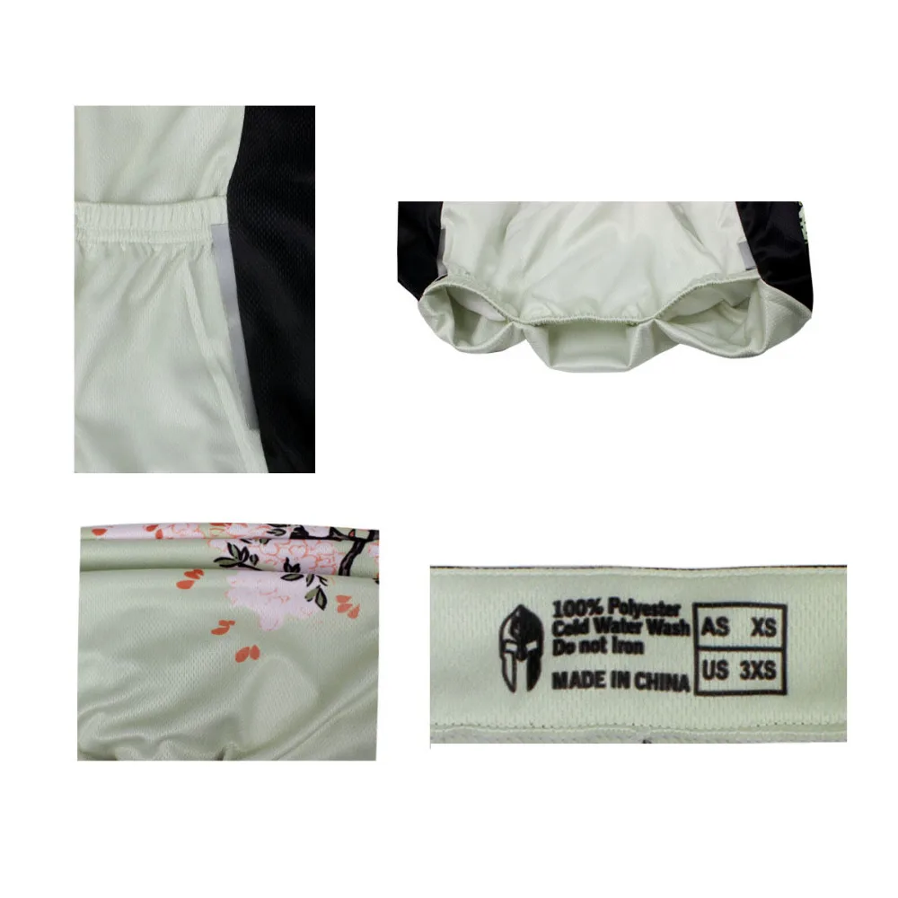 Вишневый цвет узор для женщин Crewneck короткий рукав велосипед Джерси