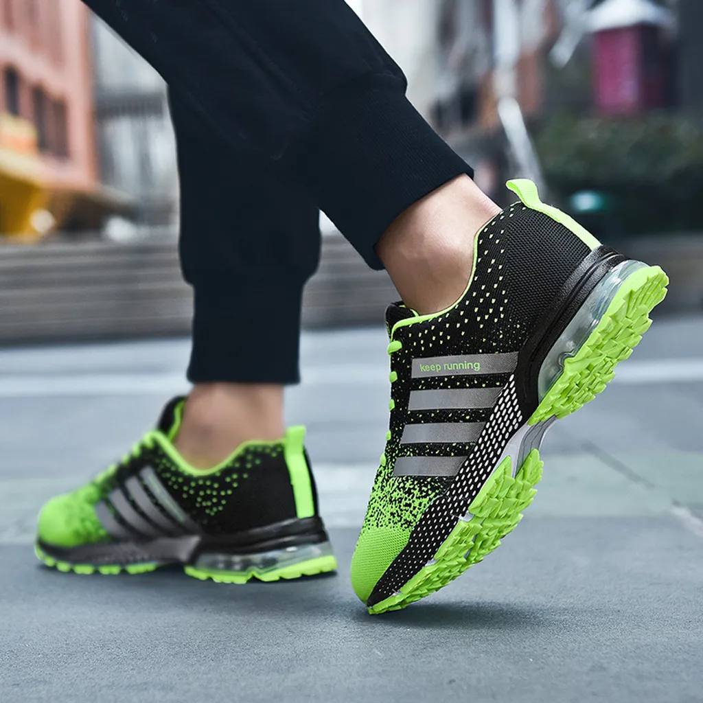 2019 Новая повседневная обувь Мужская дышащая зеленая летняя сетчатая кроссовки