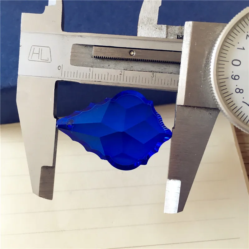 Яркость 20 шт./партия 38 мм темно-синий хрустальным кленовый лист капля дождя в