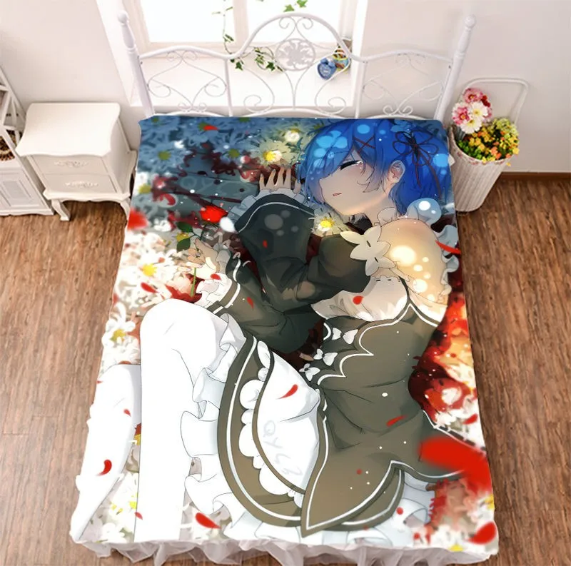 Re Zero Hajimeru Isekai Seikatsu Rem кровать в стиле аниме простыни пледы одеяло постельные принадлежности покрывало Косплей Подарки Otaku